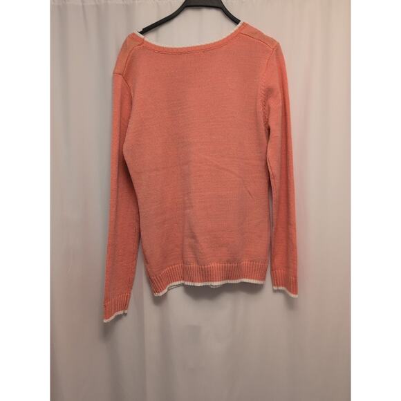 Holiday Hype L pink fox in argyle sparkle thread holiday sweater super cute! - Picture 5 of 6